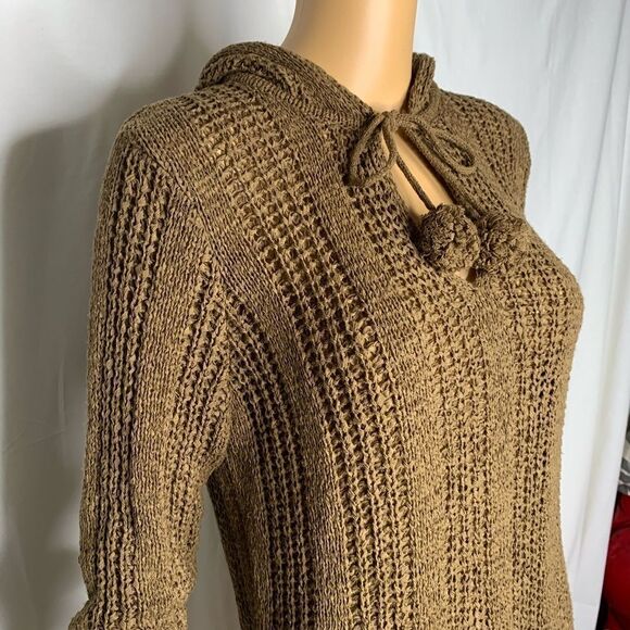 BCBGMAXAZRIA Hooded Pullover Sweater Ribbed Knit - Picture 2 of 7